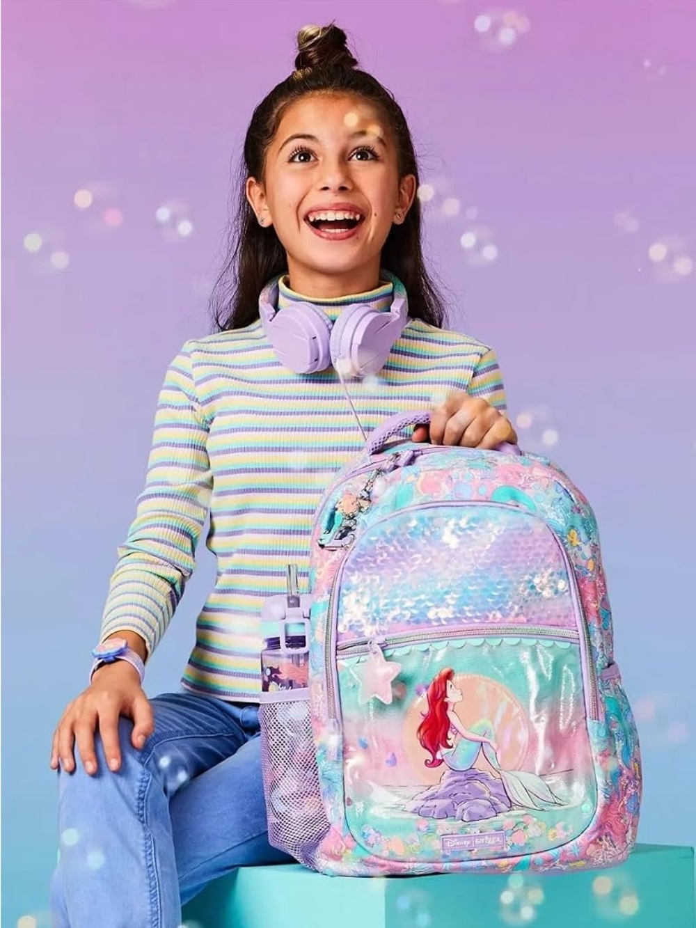 Smiggle Disney Princess Ariel Little Mermaid Girl's backpack 42cm